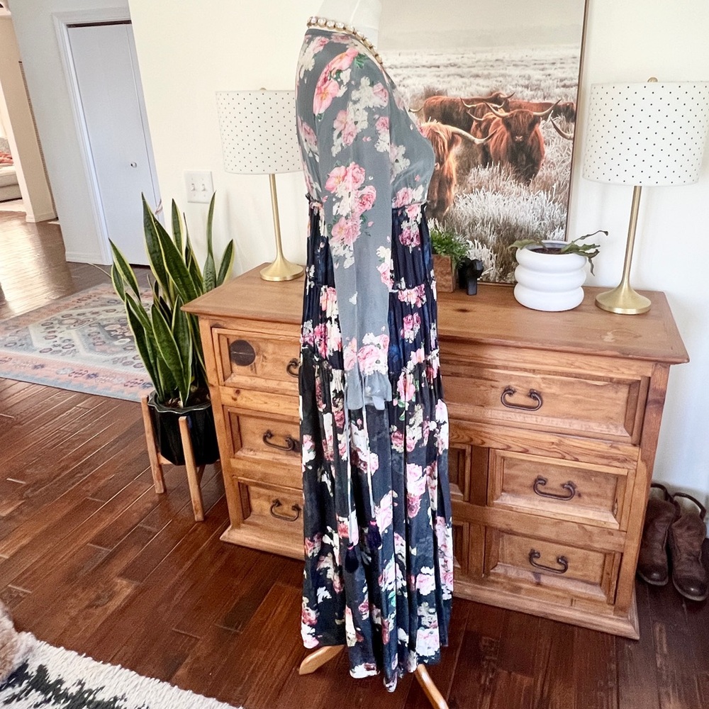 Free People Rare Floral Tiered Mixed Print Maxi Dress XS - Picture 13 of 16